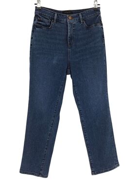 Ann Taylor Curvy Straight Leg Jeans High Rise Dark Wash Denim Petite 4P